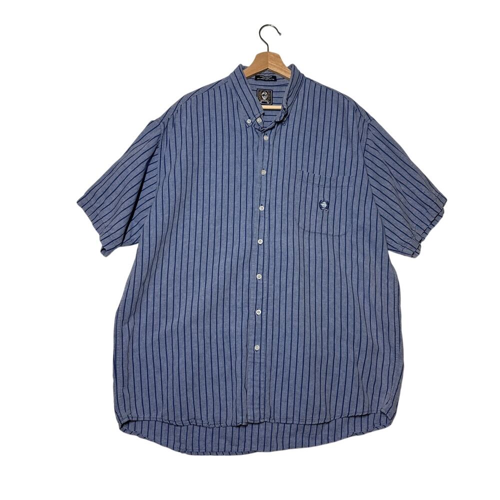Cinch Men’s Western Button-Down Shirt Linen Blend Sz XL Blue Casual Rodeo Ranch